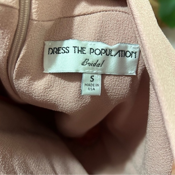 Dress The Population Bridal‎ Violet Ruffle Dress in Blush sz S - Picture 6 of 6